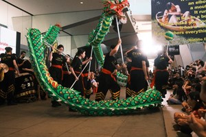 The Chinese Youth Society of Melbourne performing a dragon dance.