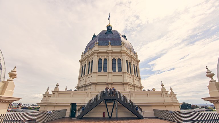 View of the Royal Exhibition Building's Dome Promenade from the deck.