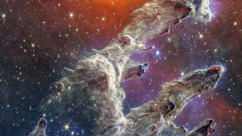 Pillars of Creation (NIRCam and MIRI Composite Image)