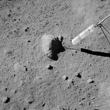 Moon rock in situ on the Moon