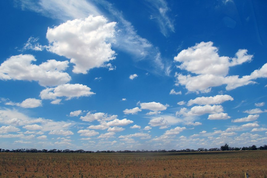field, sky and clouds