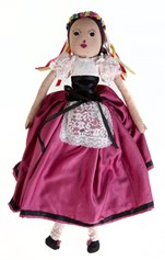 A doll made from material