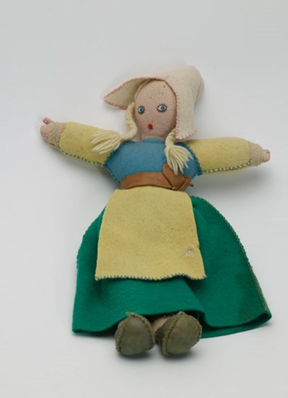 A peasant woman doll made out of felt