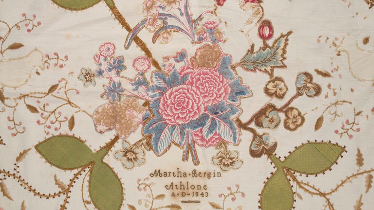 Detail of a quilt made in 1843
