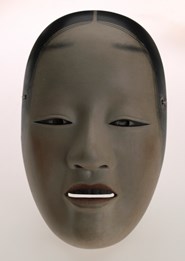 Nakizo mask worn by Masumi Jackson for Noh performance, Japanese Noh Theatre, 1945.