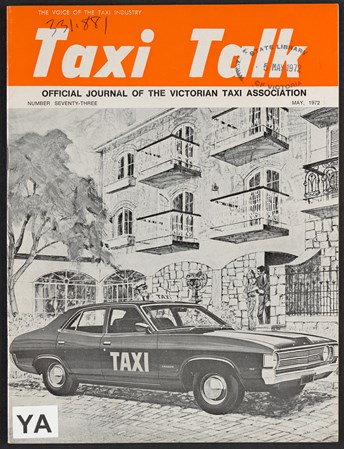 Front Cover of Taxi Talk Magazine, No. 73, May 1972. 