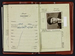 Open view of Lebanese Passport belonging to Tansa Eid, 1966.