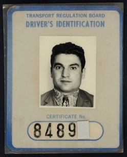 Taxi Driver's ID Card belonging to Romanos Eid, 1972.