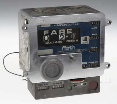 Taxi Meter, Martin Super Silent Electric Taximeter, 1973.