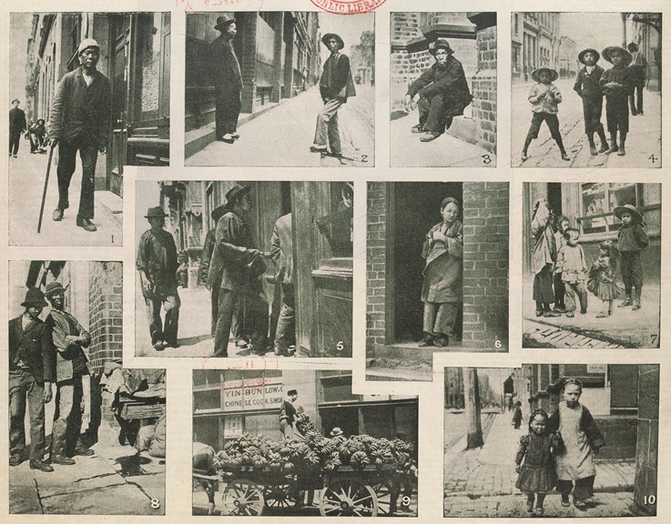 Collage of images of Chinese community in Melbourne. Reproduced from Melbourne Leader 11 February 1899 p.34.