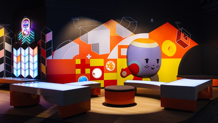 Inside children's gallery Ground Up: Building Big Ideas, Together at Scienceworks.