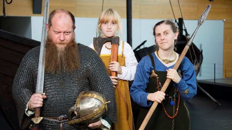 Members of the Society for Creative Anachronism dressed as vikings.