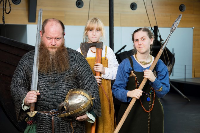 Members of the Society for Creative Anachronism dressed as vikings.