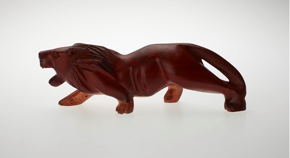 Wooden Lion figurine