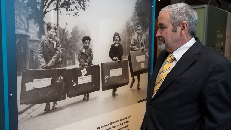 Hugh McGowan at Britain's Child Migration exhibition launch at Immigration Museum, October 12th, 2011.