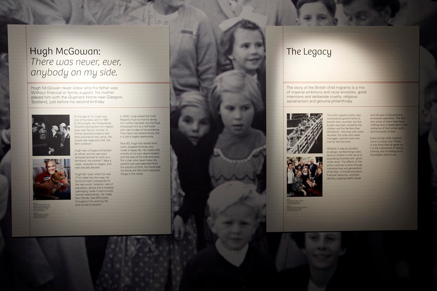 Britain's Child Migration exhibition on display in Immigration Museum.
