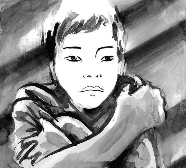 Illustration from "The Boat" graphic story