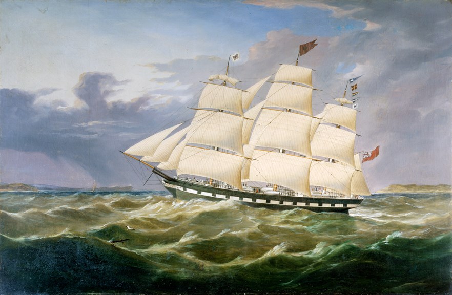 'MARCO POLO Well known Emigrant Ship of the Fifties', painted by Thomas Robertson, 1859.