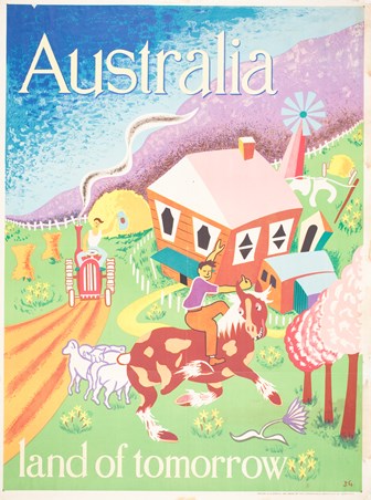 Poster, 'Australia: Land of Tomorrow', circa 1948.