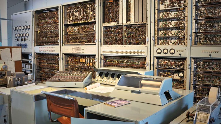 computer on display in a museum