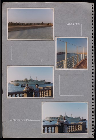J. R. Alderton scrapbook, page 6: Suez Canal photographs taken en route.