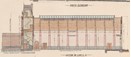 "Section on line C, D": detail of a print of a hand-coloured general arrangement drawing by Christian Kussmaul of the Melbourne & Metropolitan Board of Works sewerage pumping station at Spotswood