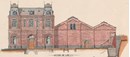 "Section on line E, F": detail of a print of a hand-coloured general arrangement drawing by Christian Kussmaul of the Melbourne & Metropolitan Board of Works sewerage pumping station at Spotswood
