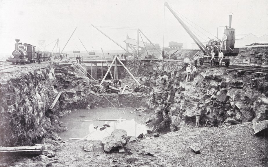 Excavation for the Pumping Station at Spottiswoode (Spotswood), Victoria, 1894