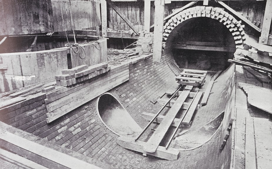 Construction of intake sewer at the Pumping Station, Spotswood, Victoria, circa 1895
