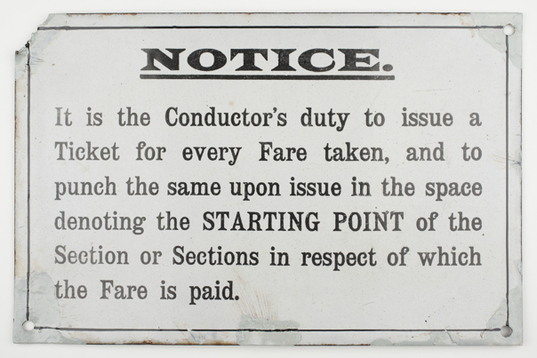 Tram sign 'notice'.