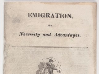 Small printed booklet of 16 pages, with extensive black text. The front page has an image of Britannia with an anchor of hope. The booklet informs prospective emigrants of weather, occupations and costs of travel to Australia.