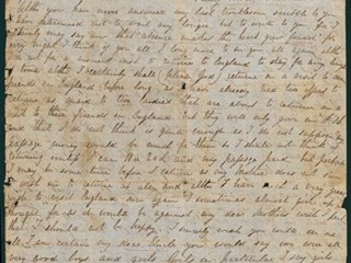 Eight page, handwritten letter by 23 year old Rebecca Sarah Greaves from her family property on the Plenty River, Victoria, dated 25 November, 1851.