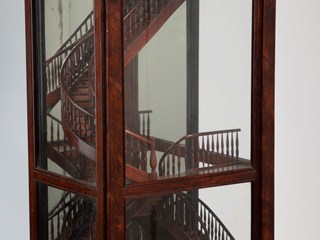 Model double spiral staircase crafted by Heinrich (Henry) Munzel from Brazilwood, made in Pernambuco, Brazil between 1835 and 1850.