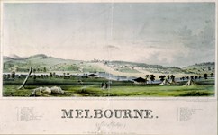Illustration of Melbourne from South Side of the Yarra Yarra, 1839