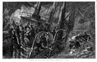 Print of "Wreck of the Loch Ard" near Sherbrooke River, from Illustrated Sydney News, 13 July 1878, p. 13.