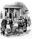 Illustration of Chinese fish sellers in Little Bourke Street, Melbourne, 1887