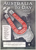 Australia To-Day 1910 magazine cover depicting Australia as a magnet