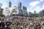 Palm Sunday rally and march for peace and justice, Federation Square, 4 April, 2004.