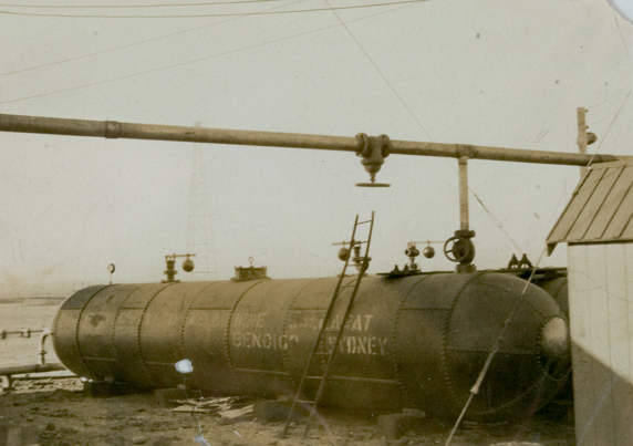 A horizontal air receiver, circa 1930s.