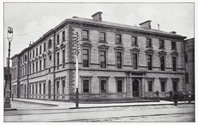 Exterior of Board of Works offices, Spencer Street, Melbourne, Victoria, 1905.