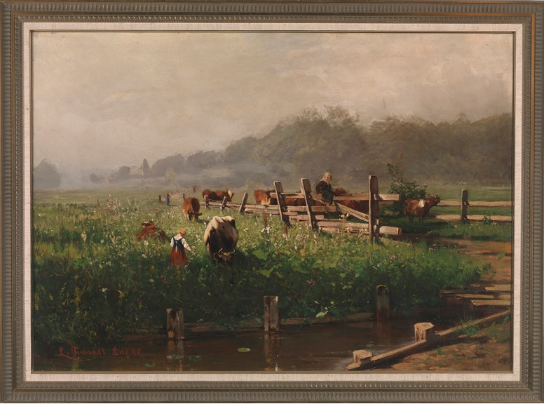 Painting of German Landscape by Lina von Perbandt, 1880.