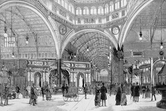 Centennial Exhibition Sketches: Under the Dome in the Avenue of Nations, looking eastwards from "Australasian Sketcher 6 September 1888.