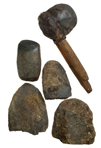 A group of stone tools