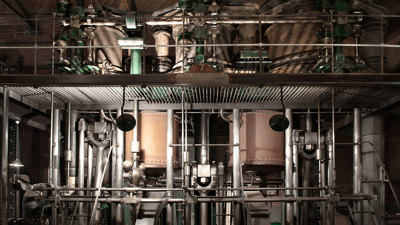 A picture of the mechanics of a working steam engine  