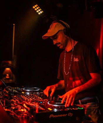 A man Djing.