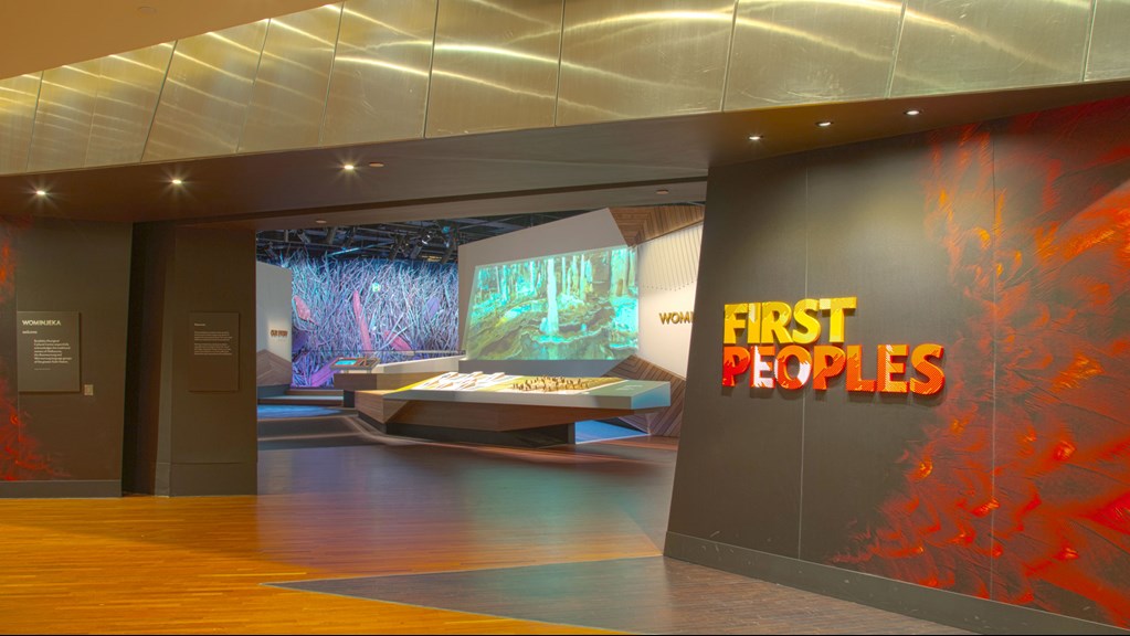 The entrance to First Peoples exhibition.