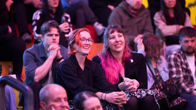  Audience at Science of the Seance show during Scienceworks After Dark 2025 event where adults step into the shadows during this spine-tingling after-hours event.