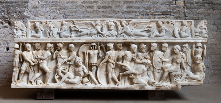 Fragment of a marble sarcophagus