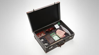 Briefcase containing What's your story? learning kit objects