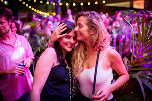  Two women in the crowd at Nocturnal, Melbourne Museum.